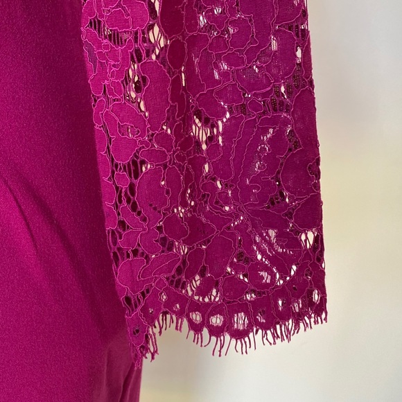 Lulus Dark Fuchsia Lace Cocktail Dress,  Open Back - Picture 6 of 8